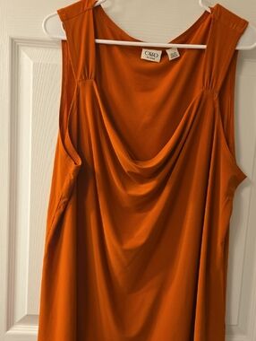 Cato Woman Sleeveless Cowl Neck Tank - Rust